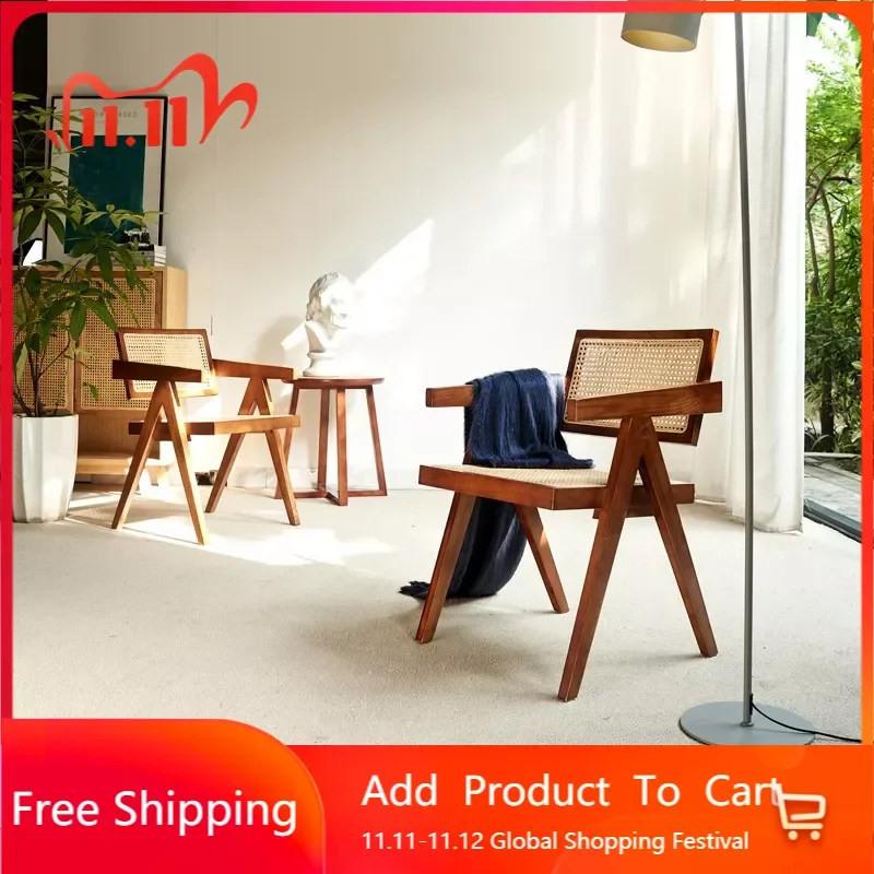 

Wooden Nordic Chairs Living Room Floor Relaxing Modern Dining Room Armchair Adults Balcony Sedie Cucina Room Furniture MQ50KT