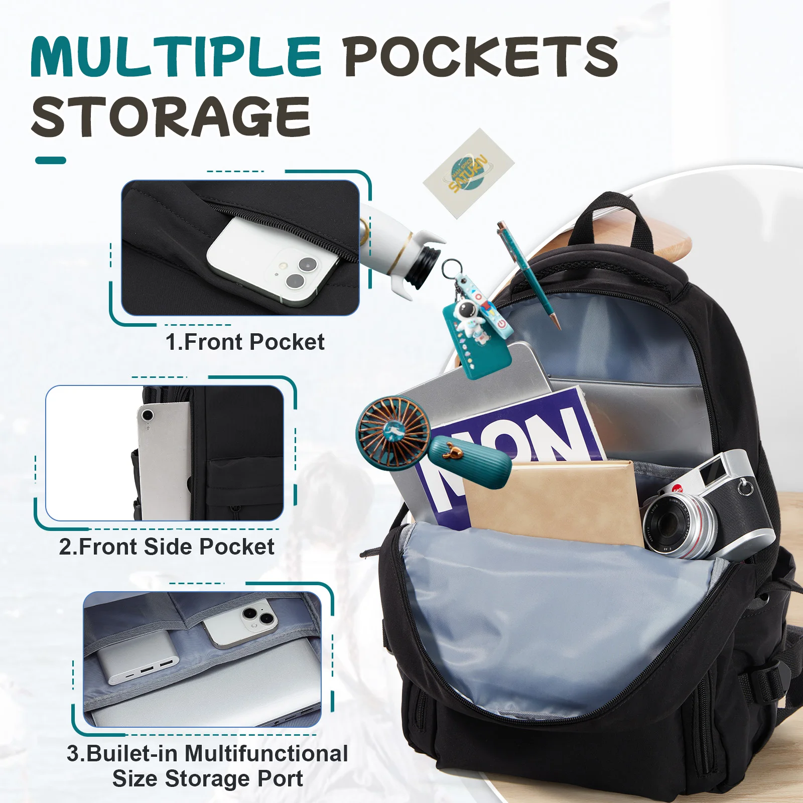 Водонепроницаемый нейлоновый рюкзак для девочек-подростков цвет в ассортименте