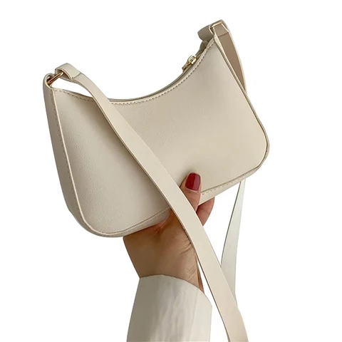 Новинка 2023, женская модная сумка на плечо, однотонная сумка из искусственной кожи в стиле ретро, повседневная женская сумка высокого качества