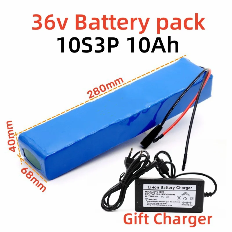 

Литий-ионный аккумулятор 36 В 10S3P 10Ah 18650 для электровелосипеда высокой мощности/скутера/мотоцикла с зарядным устройством