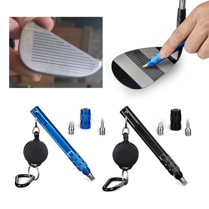 

H8WC 3 In 1 Golf Club Grooves Sharpener Hard Golf Club Grooves Cleaner Golf Club Grooving Cleaning Tools for Golf Iron Wedges