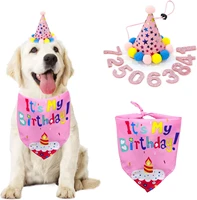 dog birthday bandana girl dog birthday hat with number dog birthday supplies for small medium dog pet pink dog birthday