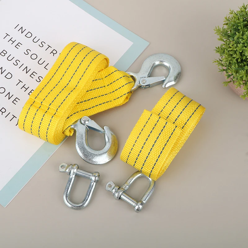

3M Heavy Duty 3 Ton Car Tow Cable Towing Pull Rope Strap Hooks Van Road Recovery Car Rescue Tool Accessories For Audi Ford BMW