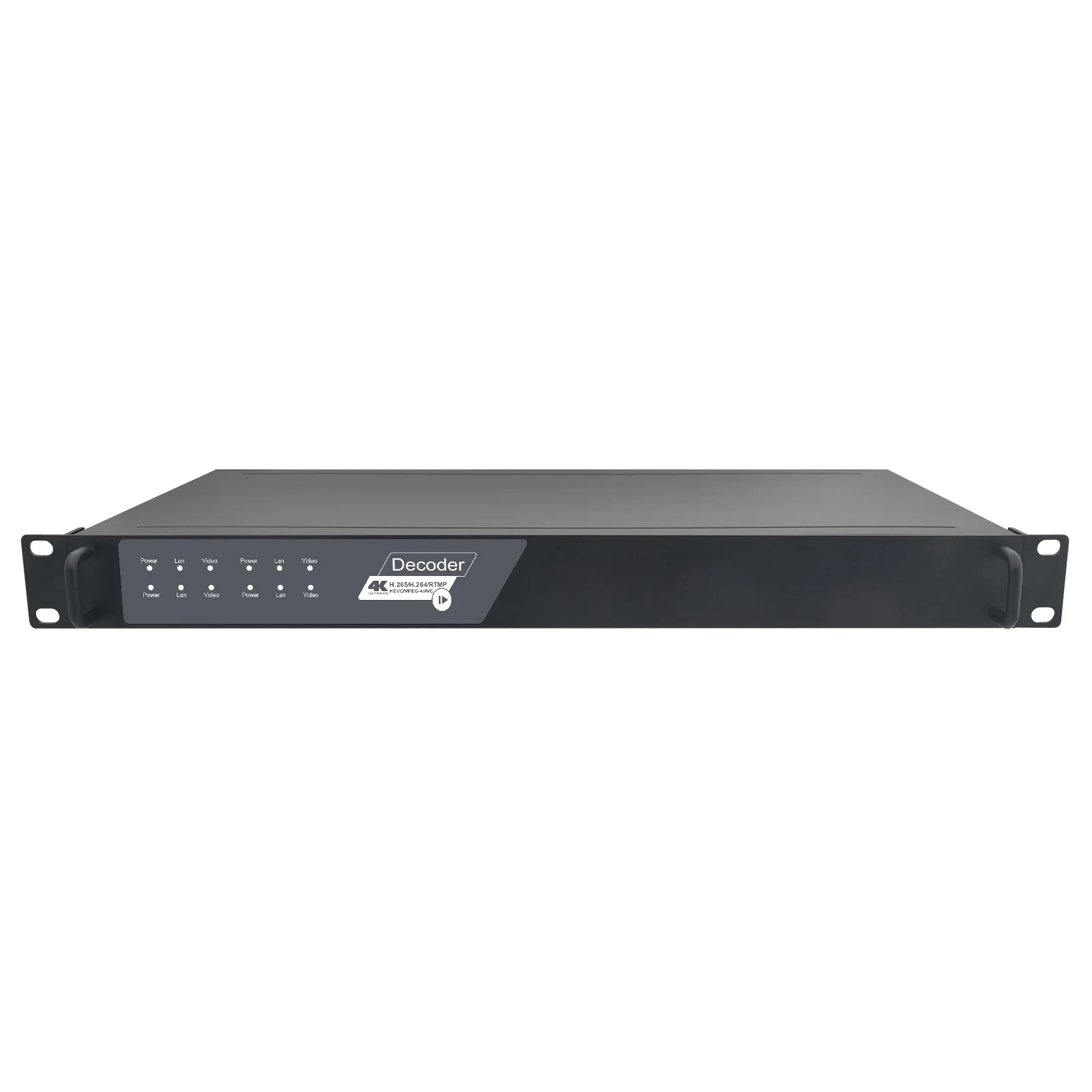 

IP to Video Decoder (RX), 4 channel 1U Rack H.265 HDMI SDI Decoder