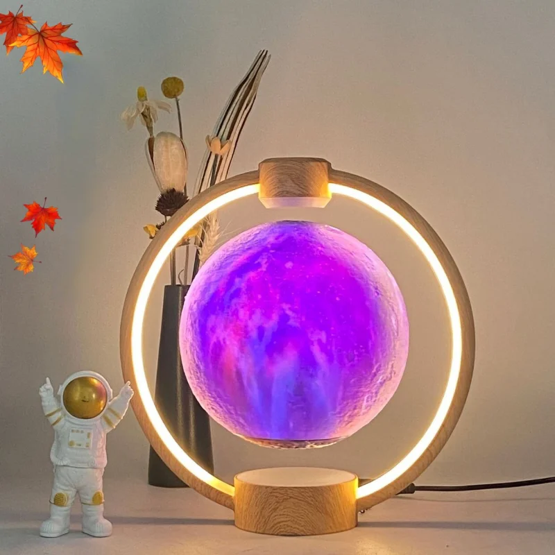 3D Magnetic Levitation Light with Bluetooth Speaker Colorful Ambient Light Remote Control Moon Starry Sky Bedroom Night Light