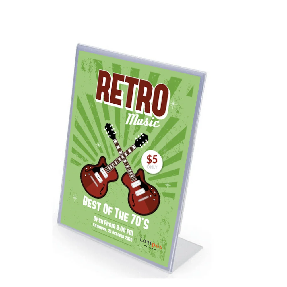 

13x18cm Acrylic Sign Holder With Slant Back Design