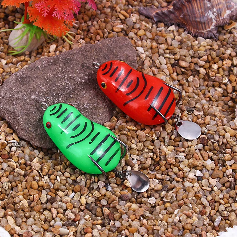 

Frog Lure Bass Fishing Frogs, Topwater Fishing Frog Lures Hollow Body Weedless Soft Swimbaits Fishing Spoons 6cm/12g