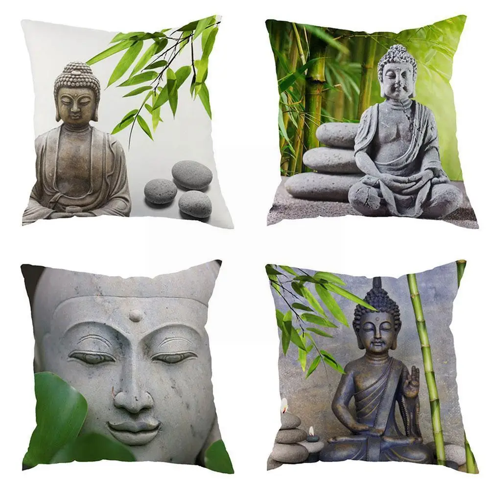 

Buddha Statue Buddhism Shakyamuni Draw Pillowcase 45*45cm Covers Cushion Decor Home Linen/cotton Decoration Cover Throw Pil L5j2