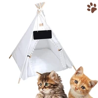cat tent house kitten bed portable washable teepee for puppy cat indoor outdoor tent with thick cushion cat supplies pet teepee
