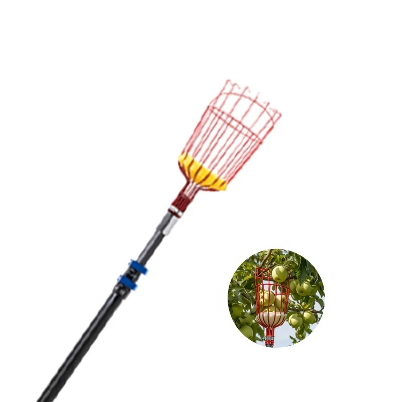 

Manual Garden Tool Long Handle Fruit Picker with Basket