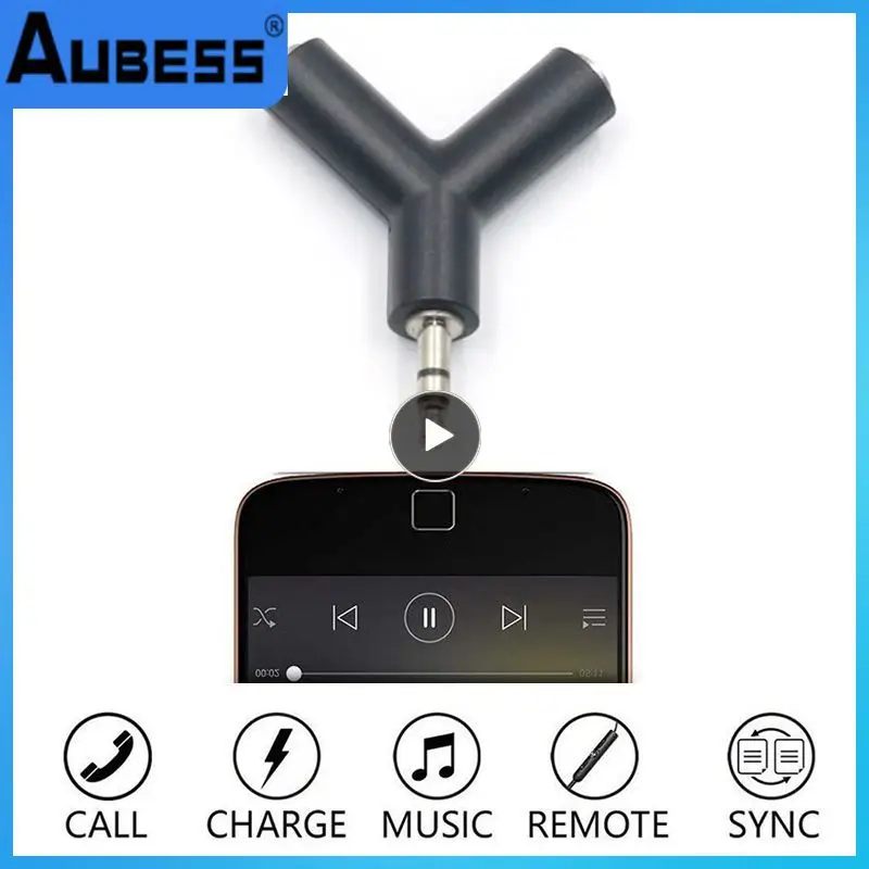 

3.5mm Accessries Headphone Adapter Splitter Earphone Adapter Y-shape 2 Female To 1 Male Cable Adapter 2 Color Jack Aux Y-type