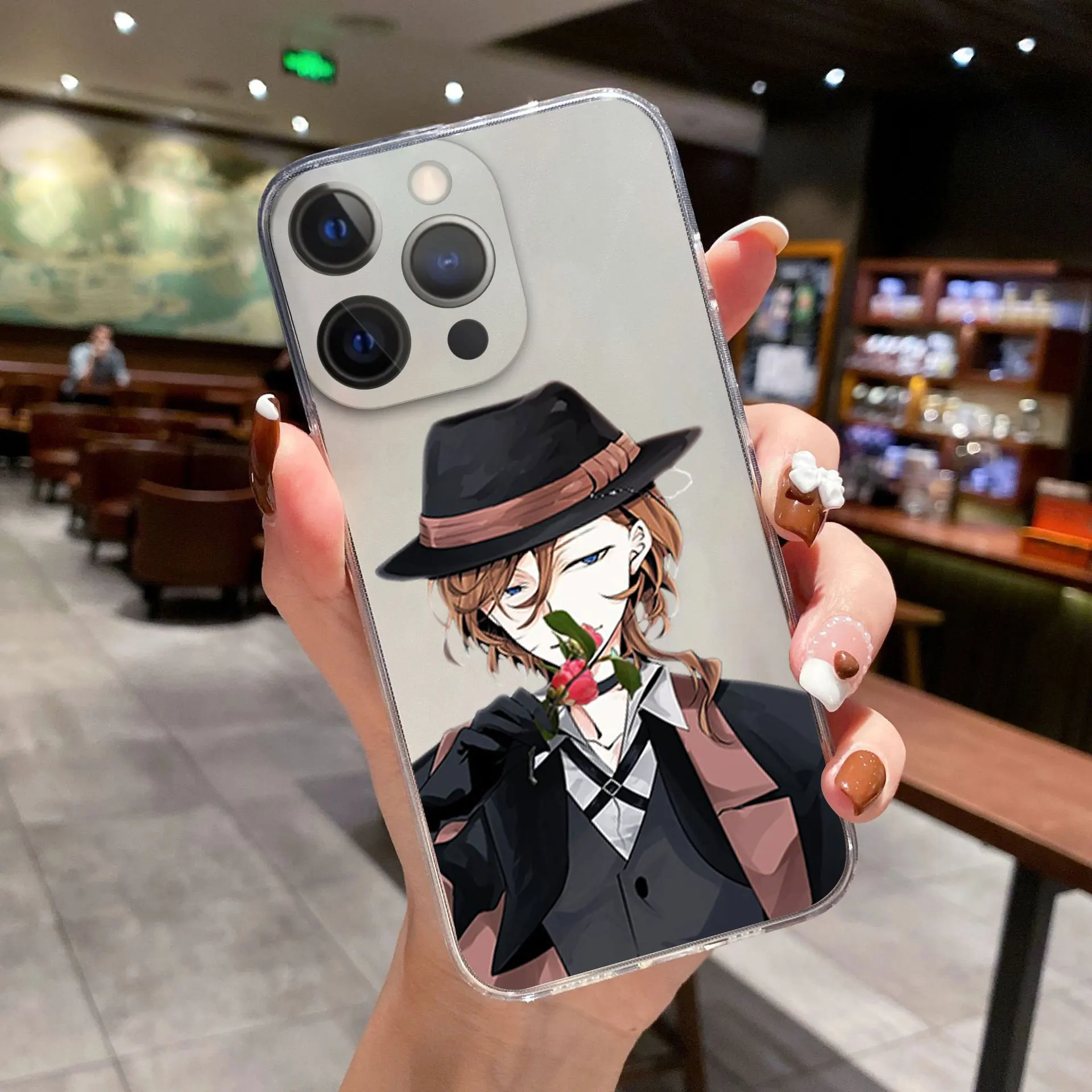 

Cool Luxury Cute Anime Transparent Soft TPU Anti-fall Case Suitable for IPhone 14 13 12 11 Pro Max X XR XSMAX 8 7 Plus 13 Mini