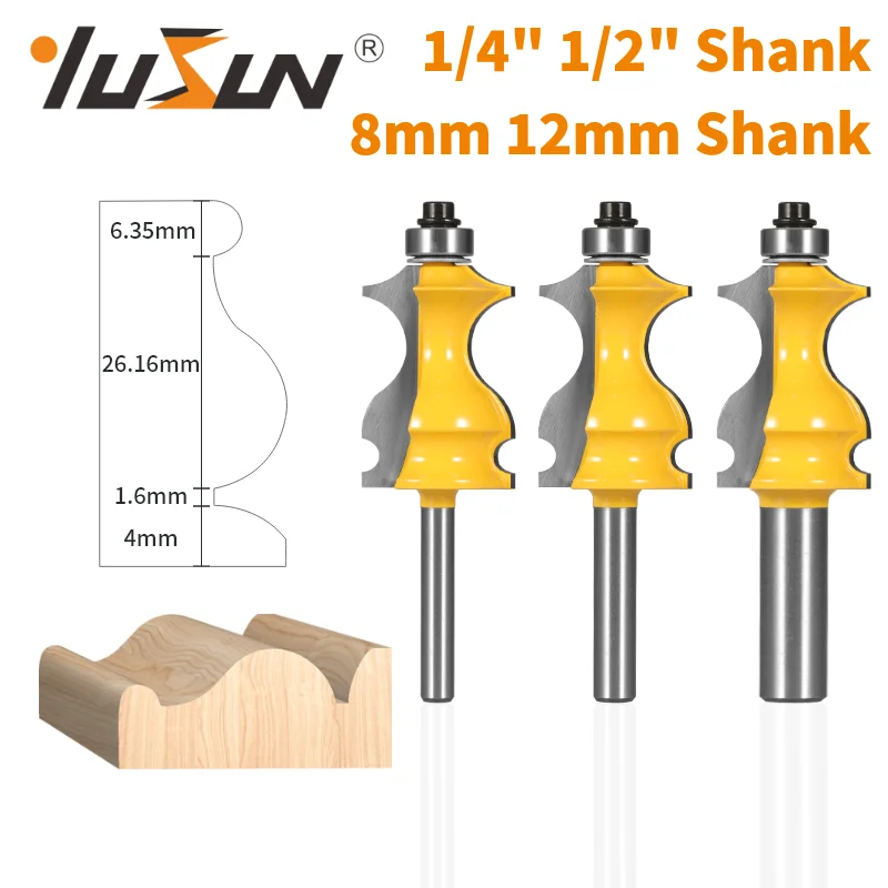 YUSUN 1PC  Fish Handrail Bit Router Bit Woodworking Milling Cutter For Wood Bit Carbide Cutters Face Mill End Mill