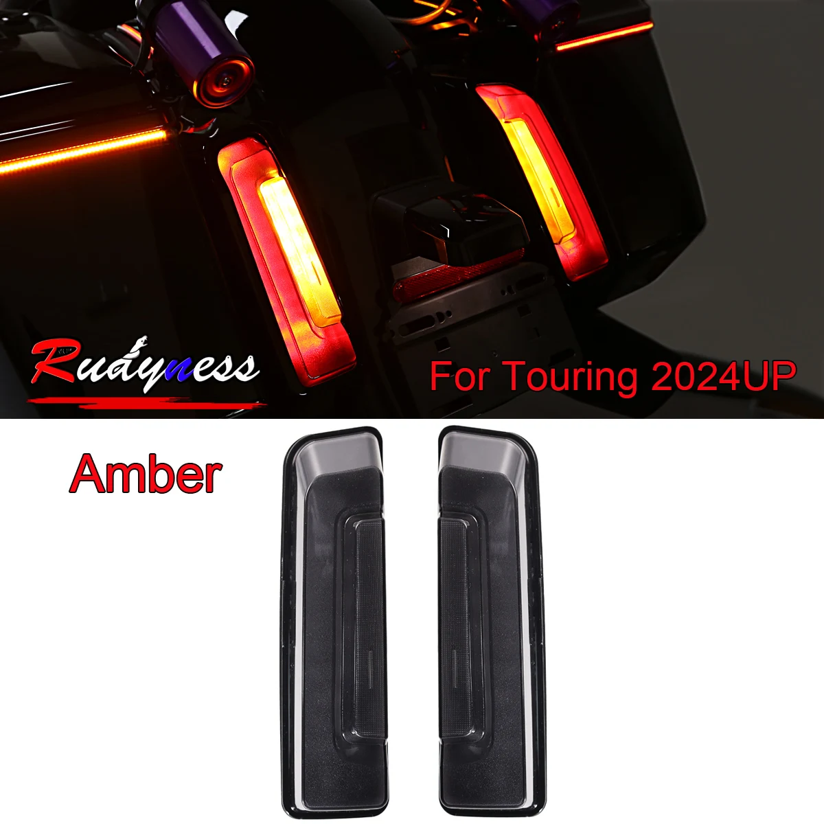 

Дымовая седельная сумка, задний фонарь, янтарный сигнальный фонарь для Harley 2023 2024 2025 2026 Touring Street Road Glide 117 121