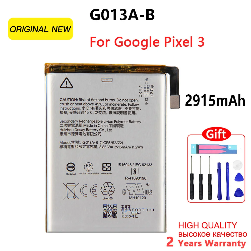 Фото Оригинальный новый сменный аккумулятор G013A-B 2915 мАч для Google Pixel 3 Pixel3, оригинальные аккумуляторы для телефонов последнего производства + инструменты №3
