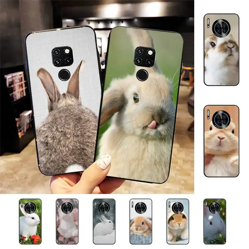 

Cute White Baby Rabbits Phone Case for Huawei Mate 20 10 9 40 30 lite pro X Nova 2 3i 7se