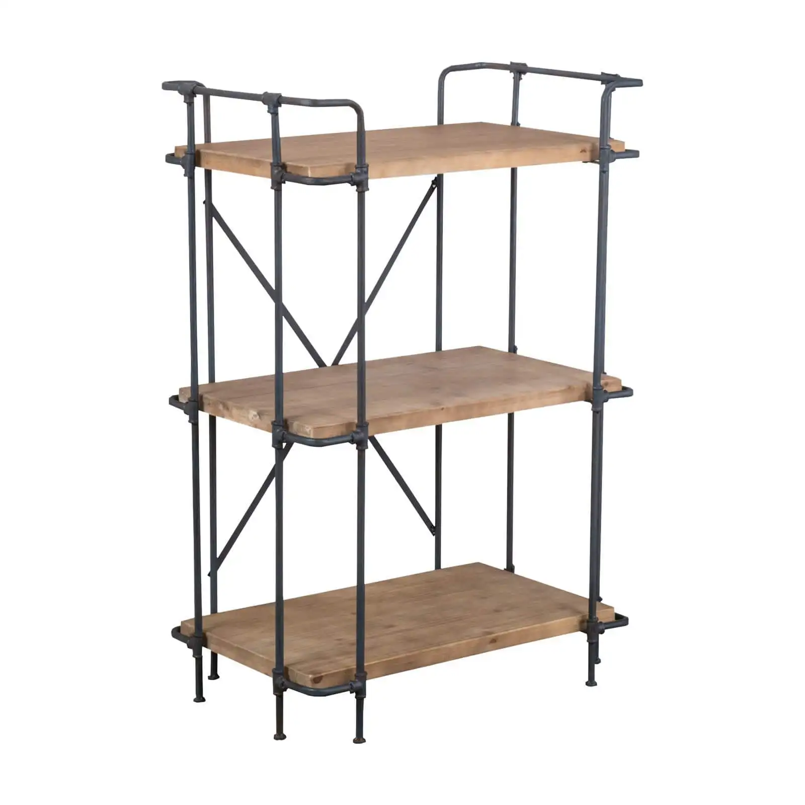 

Yorktown Industrial Antique Iron and Wood Bookcase