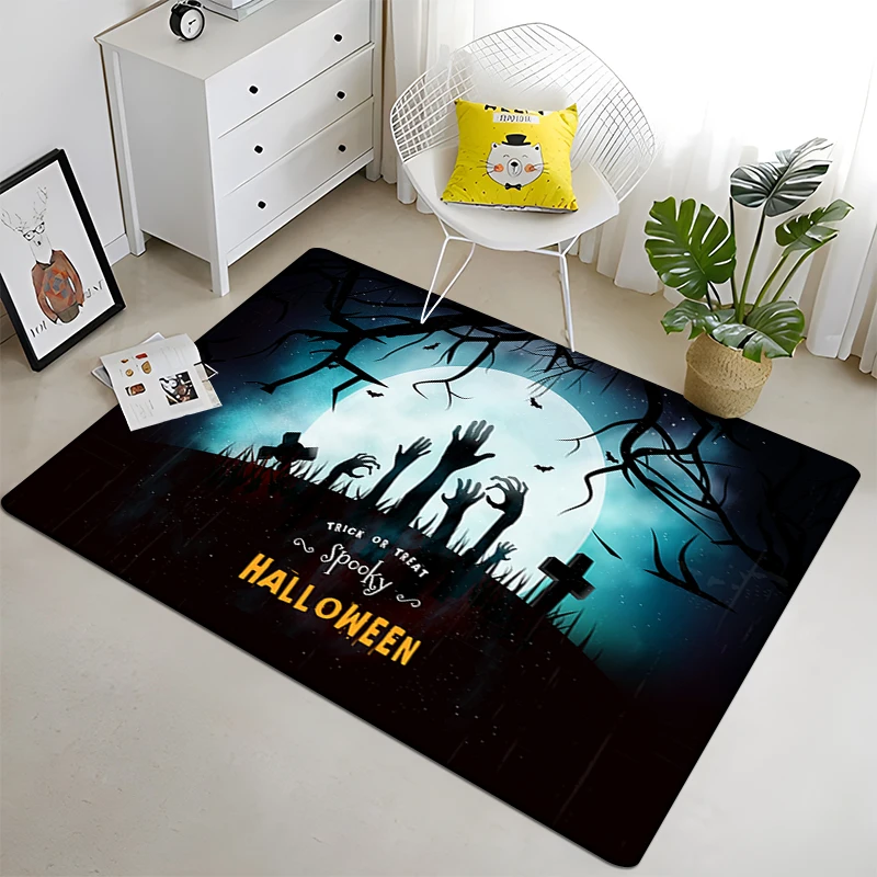 Halloween New Year Gift HD Printing Area Carpet, Living Room Sofa Decorative Carpet, Anti-skid Mat, Alfombras Direct Shipment