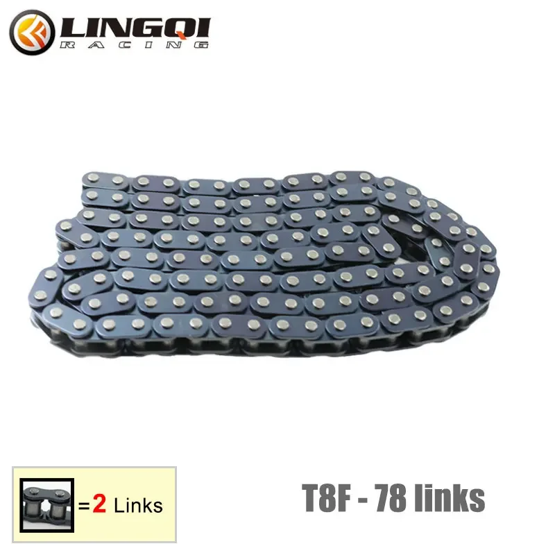 

Цепь LINGQI T8F 70 76 78 88 100 102 104 110, звеньевые цепи, соединительные звенья для 2-тактного двигателя, аксессуары для мини-внедорожника