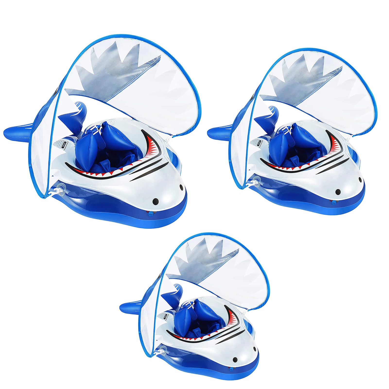 

Baby Swimming Float Float With Removable Sun Canopy Iatable Infant Float For Swimming Iatable Shark Design Float Ring With