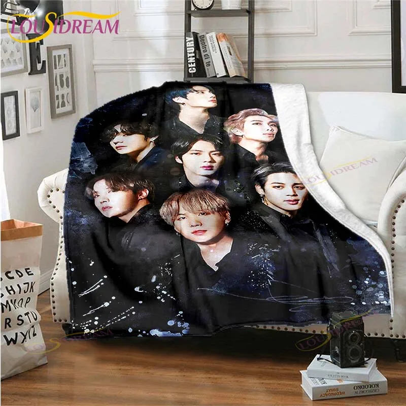 

Kpop Bangtan Boys Blanket High Quality Flannel Warm Soft Plush on The Sofa Bed Blanket Cute Blanket Blankets for Beds