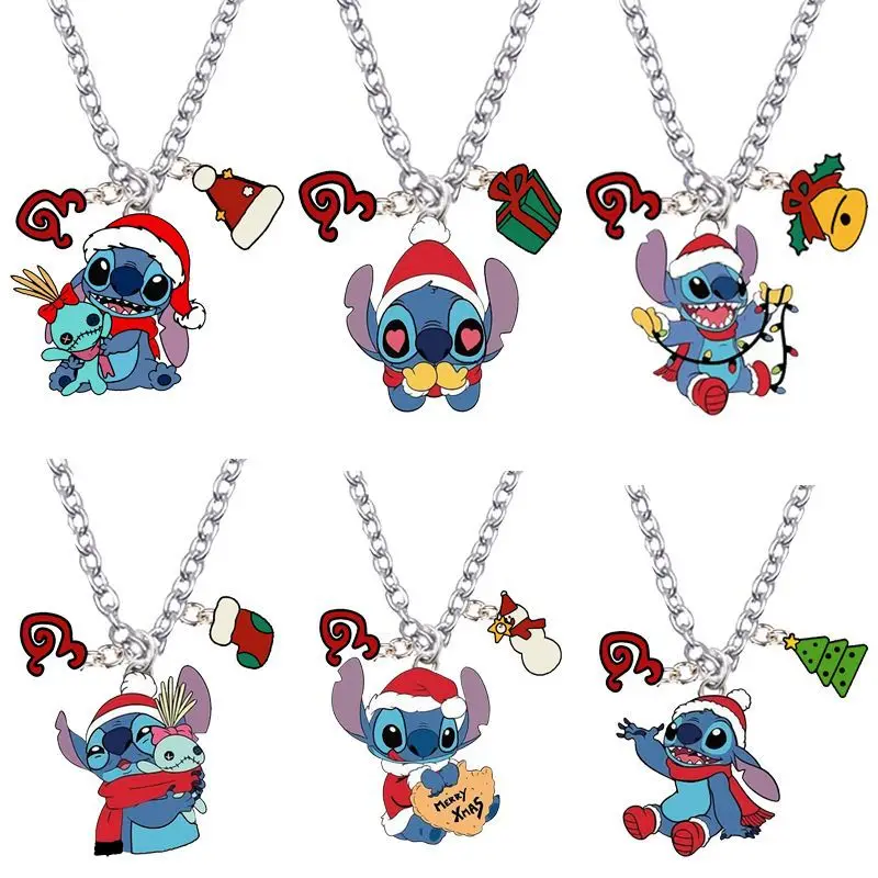 

New Disney Lilo & Stitch Necklace Creative Cartoon Stitch Pendant Personality Fashion Choker Girl Jewelry Christmas Gift Toys