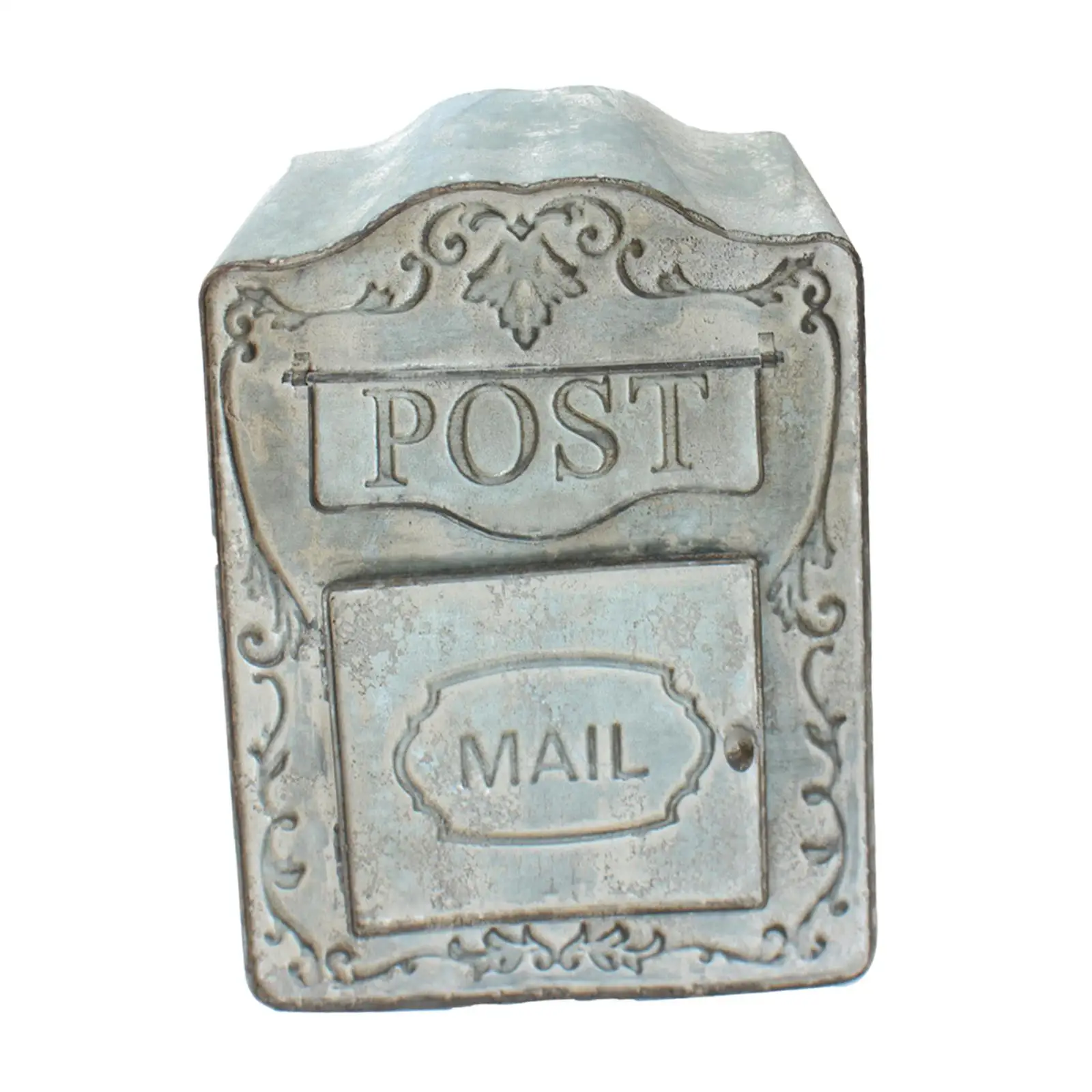 Vintage Iron Mailbox Wall Mounted Mailbox Postbox Garden Large Capacity Home images - 6