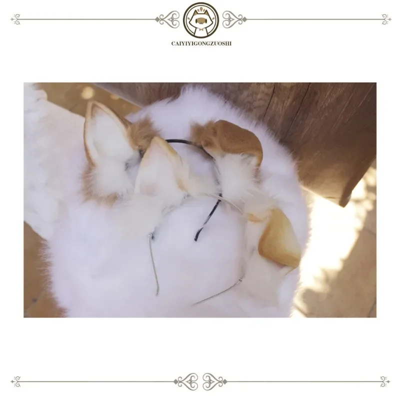 Платок ручной работы с ушками животных