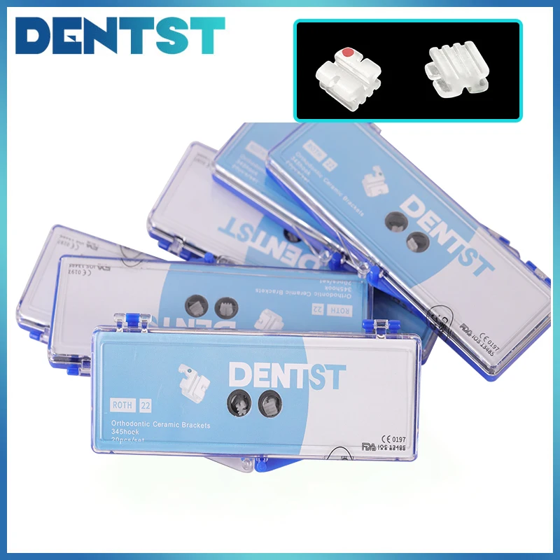 20 шт./компл. стоматологические ортодонтические керамические брекеты Roth/MBT