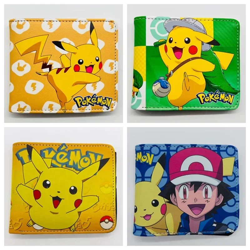 

Pokemon Pikachu Wallets Kawaii Anime Game Figures PU Coin Purse Money Bag Card Holder MultiFunction Portable Kids Student Gifts