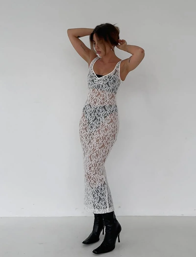 Женское прозрачное кружевное платье без рукавов, однотонное платье-чехол с V-образным вырезом, прозрачное платье, Пляжная накидка