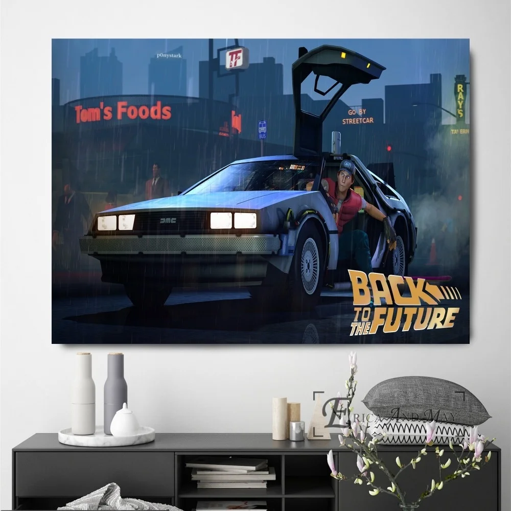 

Back To The Future Time Shuttle Delorean Canvas Prints Modern Painting Posters Wall Art Pictures For Living Room Decoration