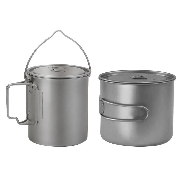 

Portable Ultralight Titanium Cup Camping Cookware Outdoor Cooking Kettle Pot Frying Pan Picnic Pot Travel Hiking