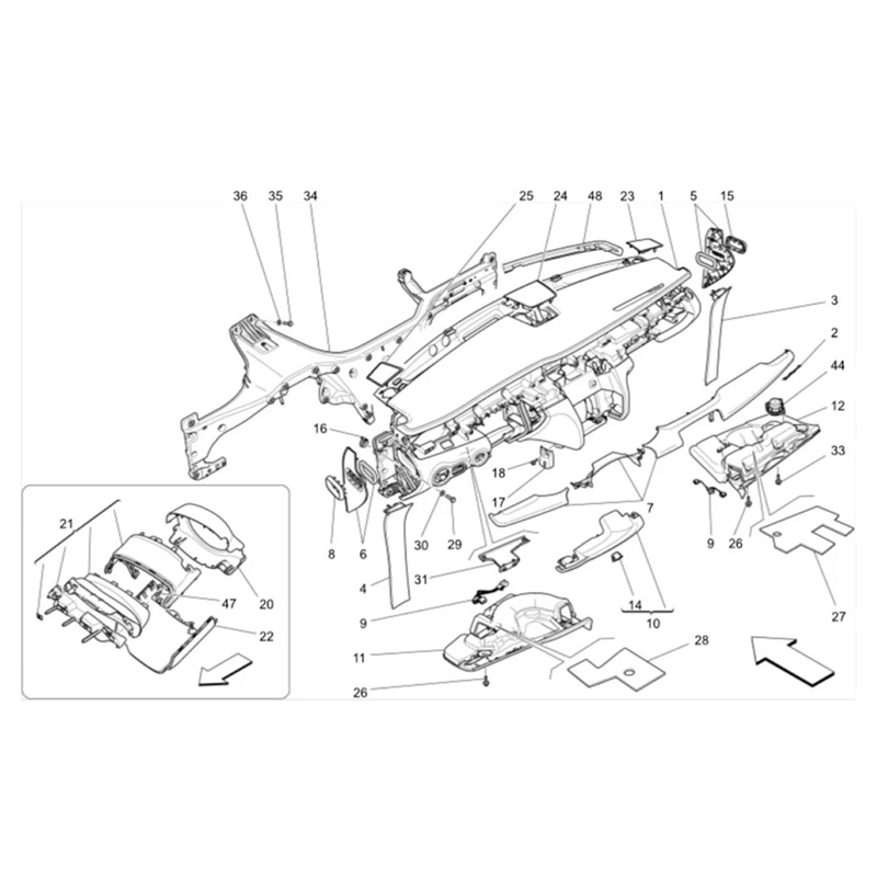 Автомобильный лайнер панели приборной 673001399 для Maserati ghifp Quattroporte M156 2014-2020