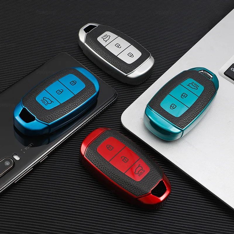 

TPU Car Remote Key Case Cover Shell Fob For Hyundai i30 IX35 Kona Encino Solaris Azera Grandeur Ig Accent TM Palisade Santa Fe
