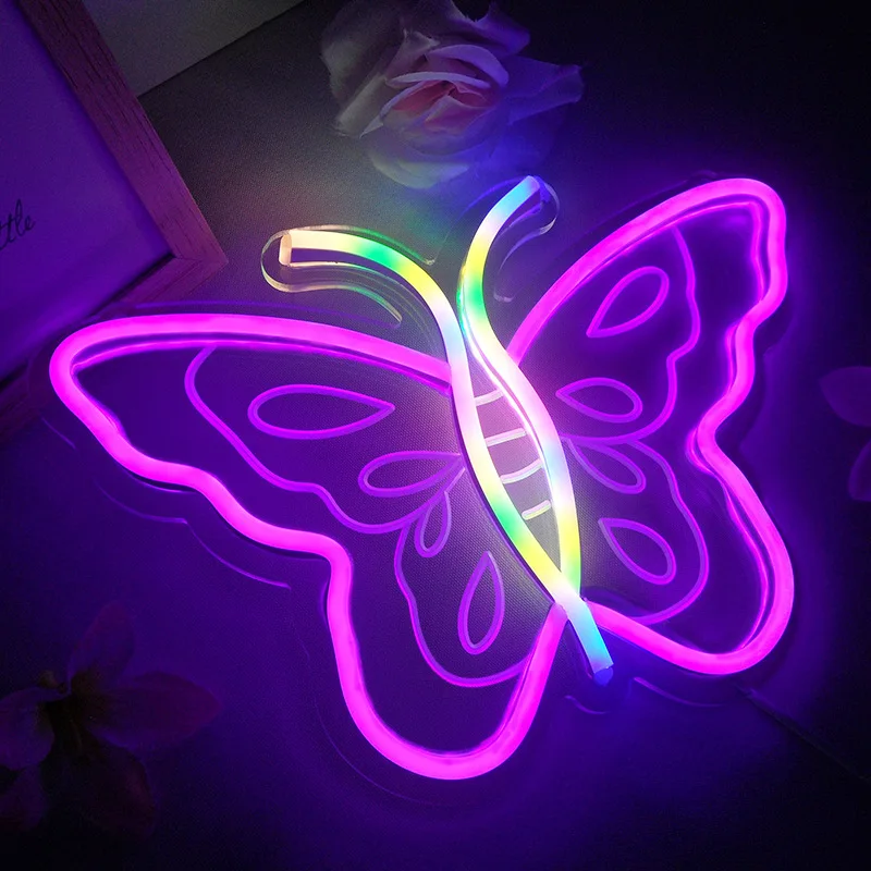 

Butterfly Lamp Led Neon Light Wall Neon Light Decor Butterfly Neon Wall Art for Room Decor Creative Lamp Wedding Wall Decor