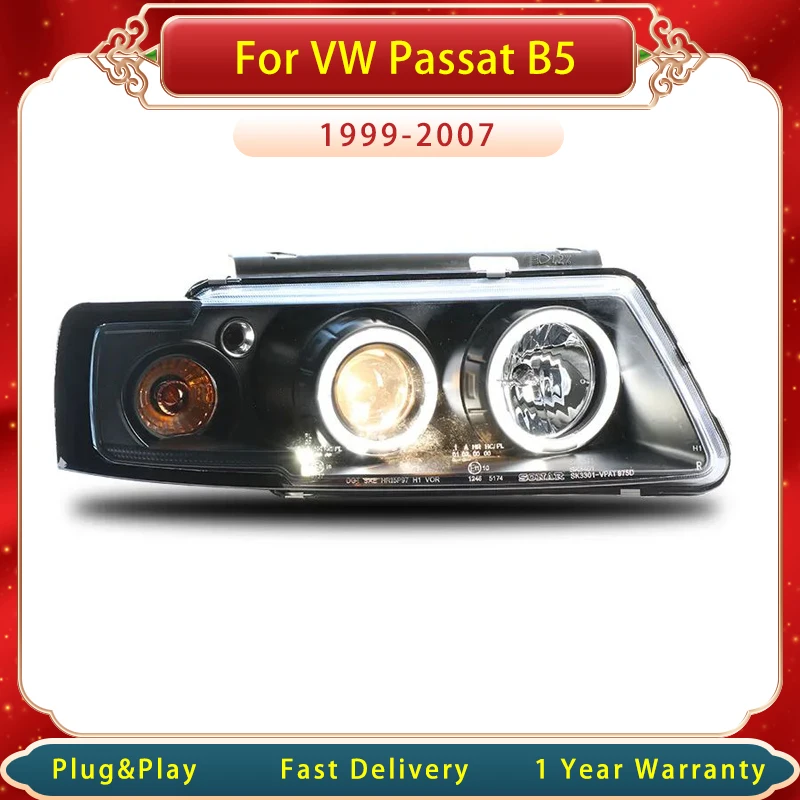 Фото Автомобильная фара для VW Passat B5 1999-2007 светодиодный, двухсторонняя линза, динамические сигнальные фары, обновленный дизайн, аксессуары для фар №3