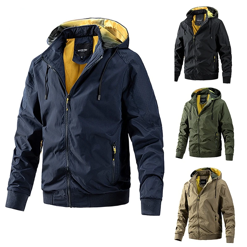

Autumn Jackets Fashion Men Waterproof Jackets Tactical Hooded Military Coats Male Outdoor Outwears Windbreaker Windproof Spring
