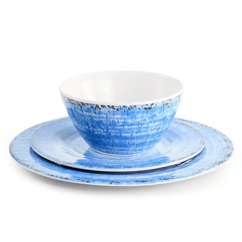

Beautiful, Colorful, Durable Plates, Bowls, and Mugs for Everyday Use 12 Piece Beautiful, Colorful, Durable Melamine Dinnerware