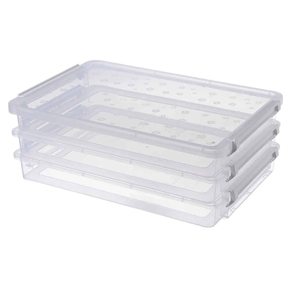 

1pc Transparent Plastic Durable Stackable Storage Box Holder Organizer Case For Document