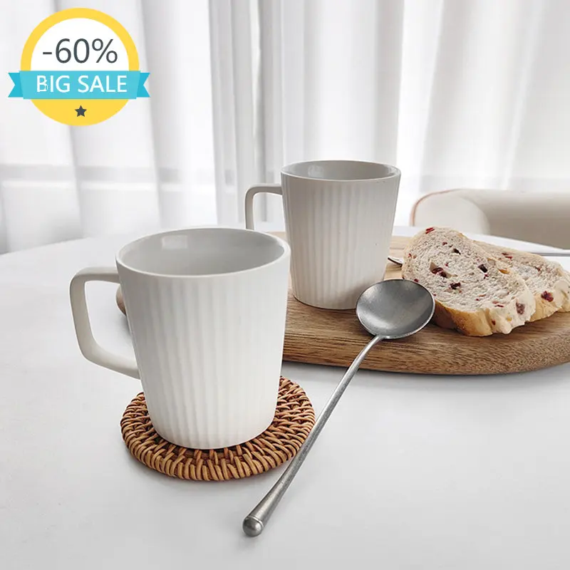 

Creative Ceramic White Mug Personalized Reusable Cup Portable Breakfast Coffee Mug Luxury Kitchen Tableware Caneca Drinkware