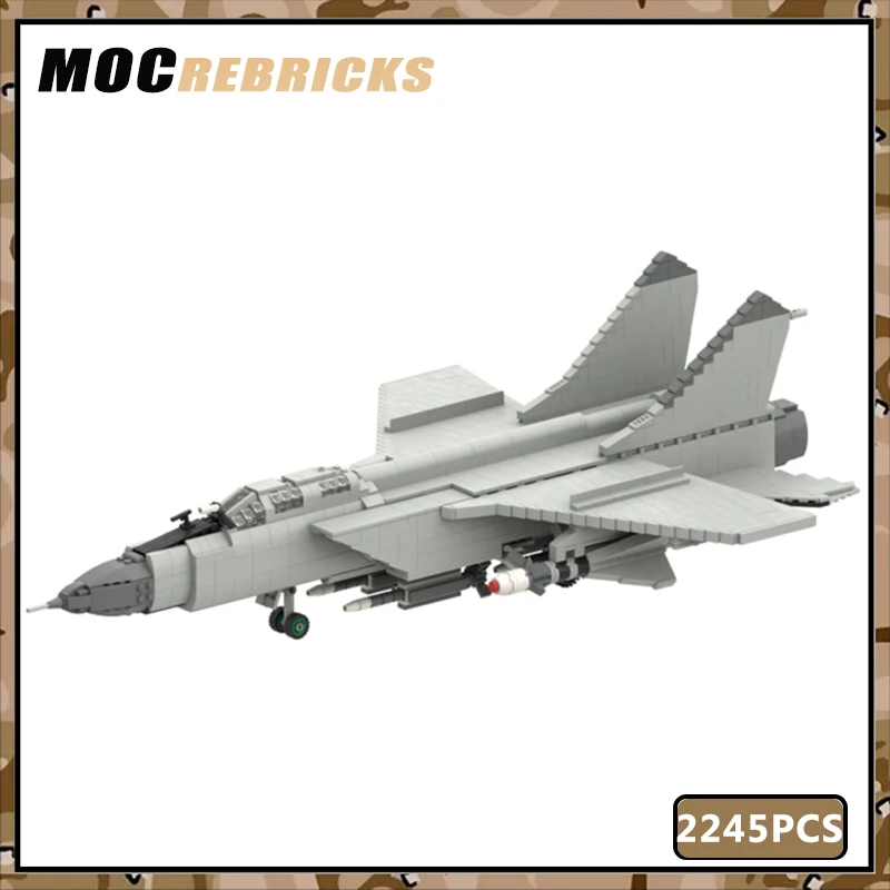 MOC военные ВВС сверхзвуковой перехватчик MiG-31 Foxhound Fighter строительные блоки