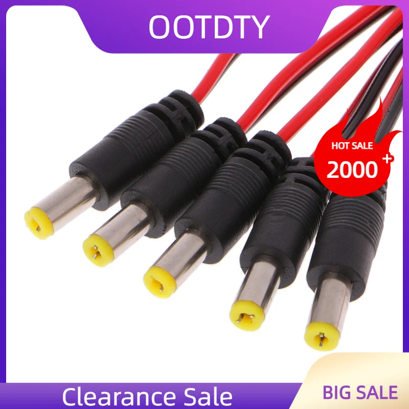 

5 шт. 5,5x2,1 мм штекер для разъема питания постоянного тока, штекер для подключения к блоку питания CCTV 12 В