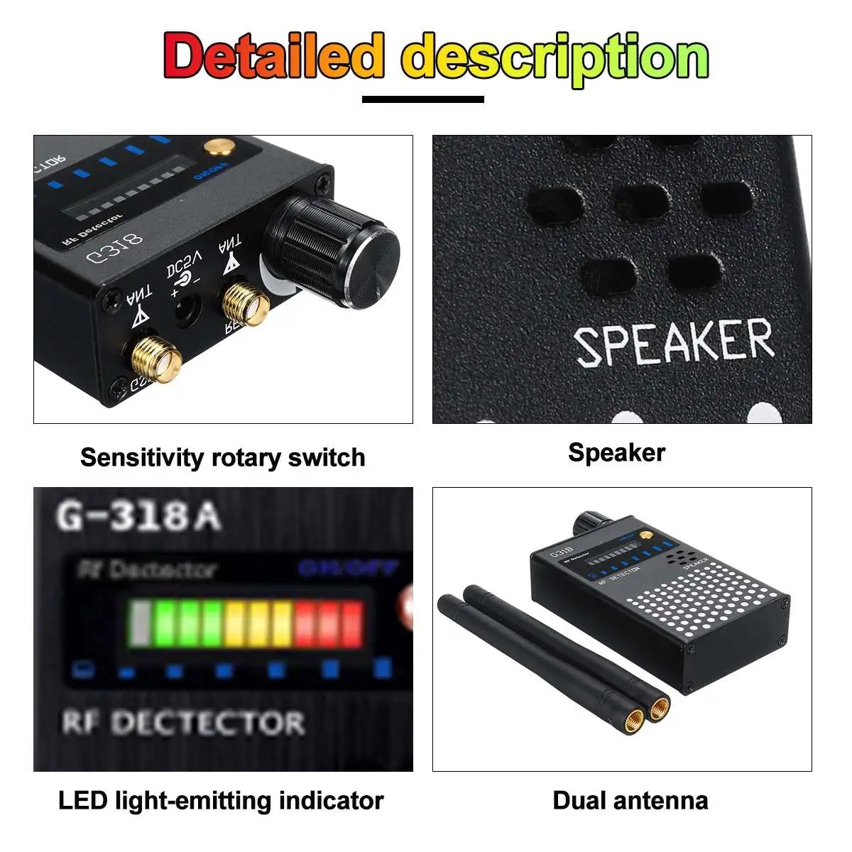 hidden camera anti spy wireless rf signal detector bug gsm gps tracker camera anti eavesdropping device privacy protection gear free global shipping