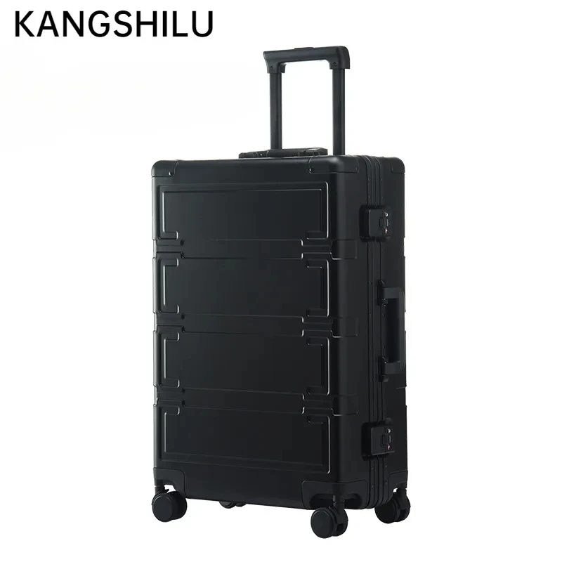 KANGSHILU 20''24''28'' New Women's Aluminum Mixi Luggages Frame Trolley Case Customs Lock Travel Suitcases Offers On Wheel Alloy