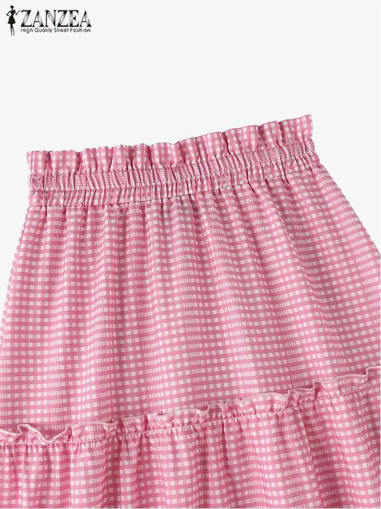 Женская эластичная юбка ZANZEA с высокой талией