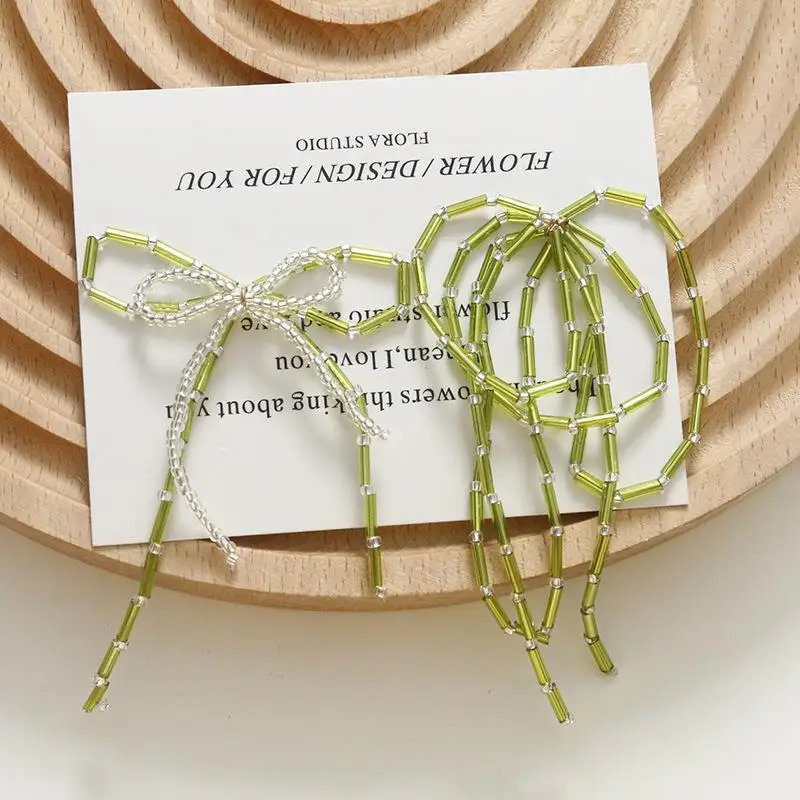 

2 шт. летние зеленые кисточки, бамбуковые узел, бисерные серьги «сделай сам», ткань ручной работы, искусственные материалы, оптовая продажа