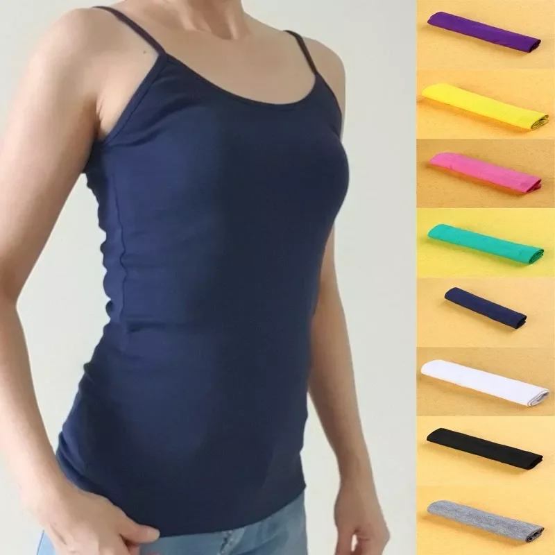 Summer Casual Camisoles Women's Tops T-shirt Spaghetti Strap Cropped Vest Female Fashion Synthetic cotton camisole