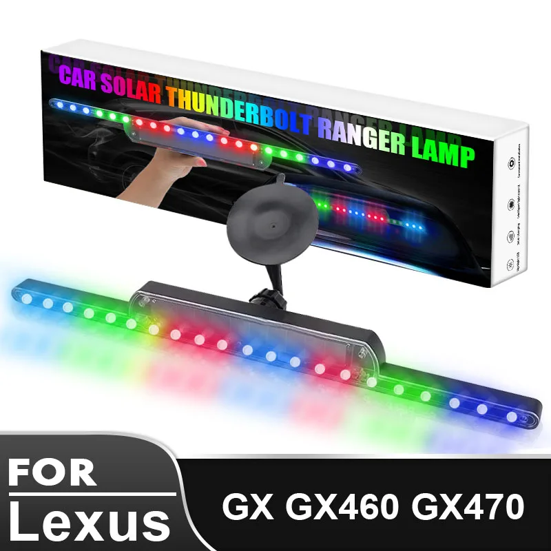 

Car LED Lights Auto Solar Colorful Warning Light Anti-rear-end Lights Car Lamps Tools Gadget Auto Goods for Lexus GX GX460 GX470