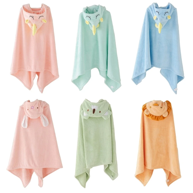 

Newborn Bath Towel for Baby Cartoon animal Coral Fleece Cape Bathrobe With Hood Robe Children's Bathrobes Baby Products Shower